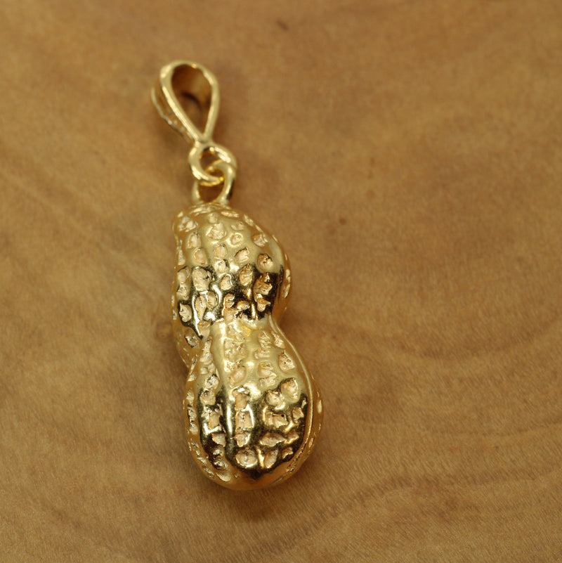 Gold Vermeil Peanut Necklace in Large size for new mom gift