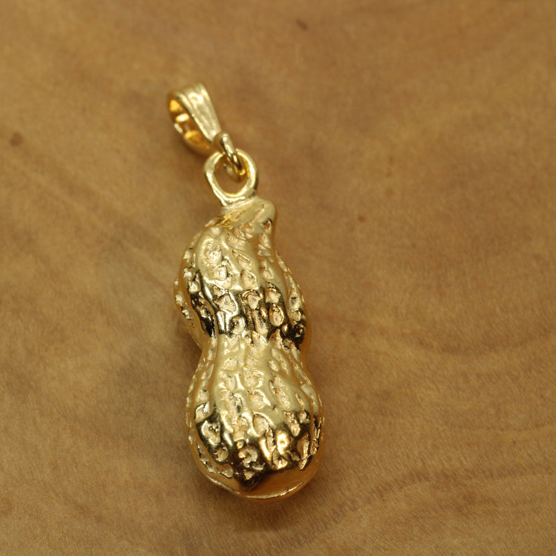 Gold Vermeil Peanut Necklace in Large size for new mom gift