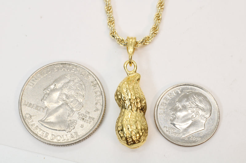 Gold Vermeil Peanut Necklace in Large size for new mom gift