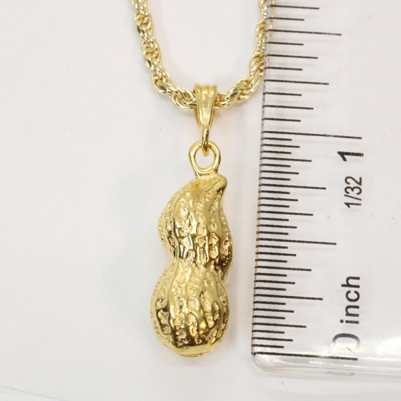 Gold Vermeil Peanut Necklace in Large size for new mom gift