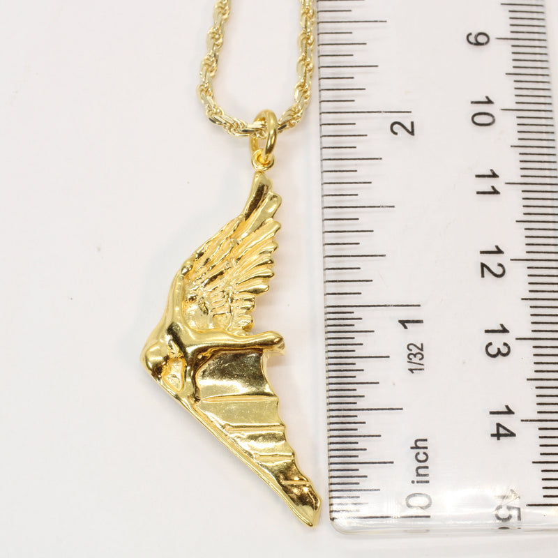 Gold Flying Human Man Hang Glider Necklace made in 14kt gold vermeil