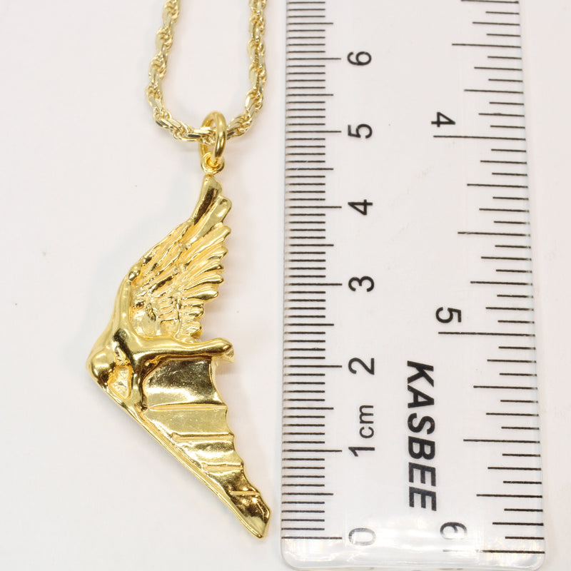 Gold Flying Human Man Hang Glider Necklace made in 14kt gold vermeil