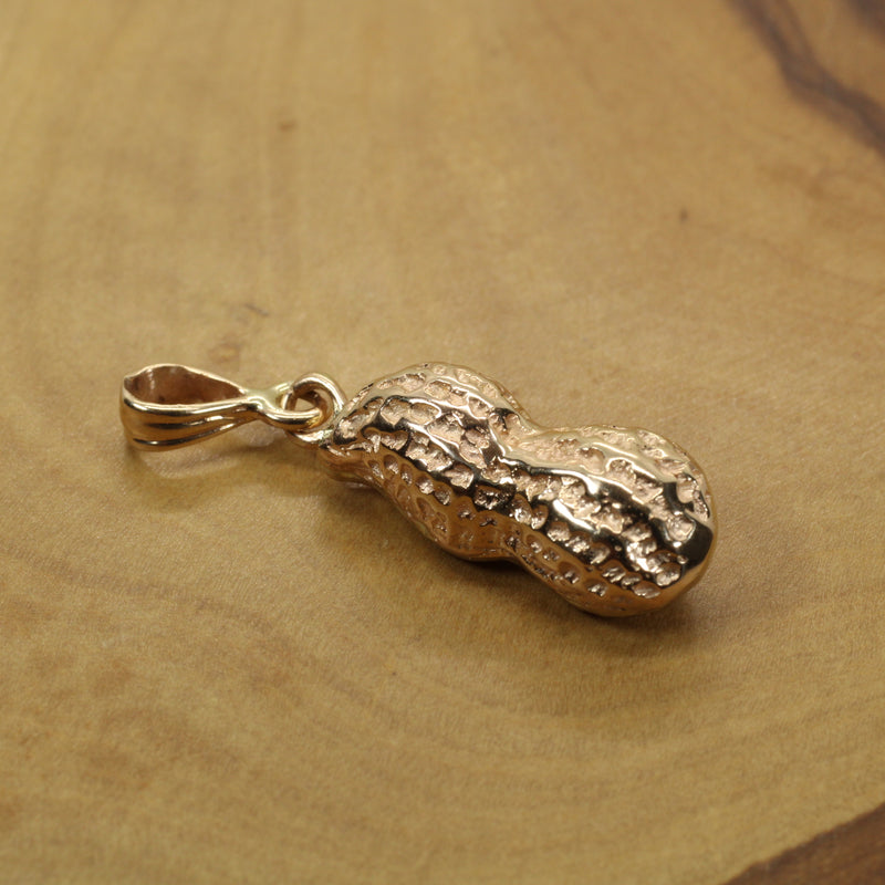Large Gold Peanut Necklace For her made in real 14kt Gold