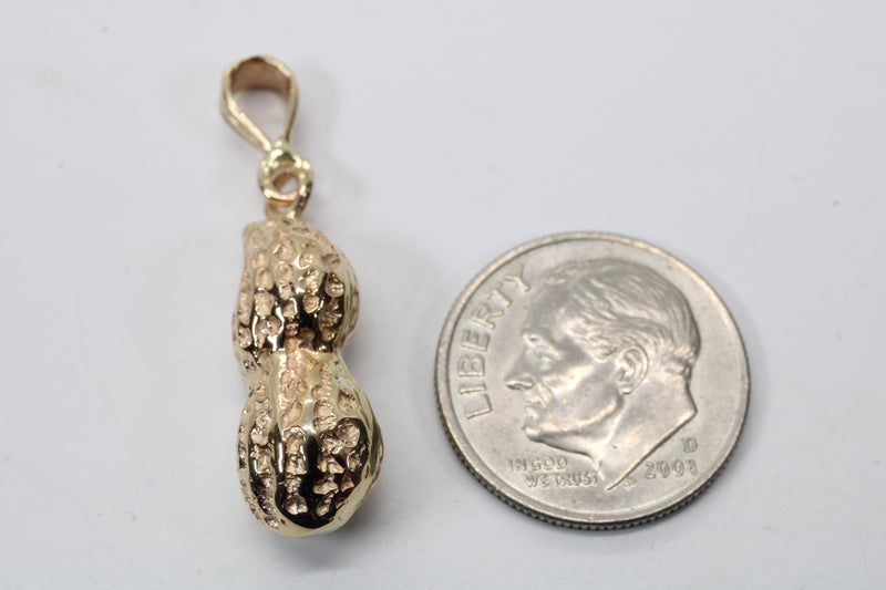 Large Gold Peanut Necklace For her made in real 14kt Gold