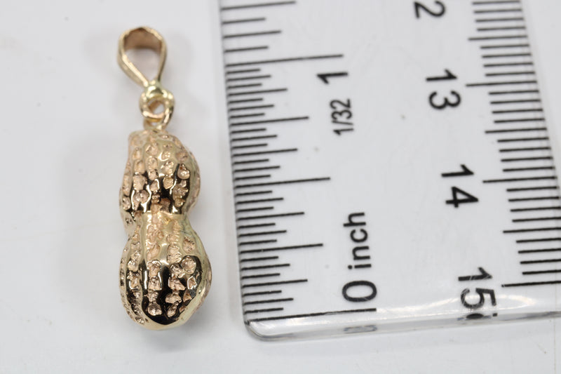 Large Gold Peanut Necklace For her made in real 14kt Gold