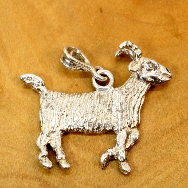 Large G.O.A.T. goat Necklace made in 925 Sterling Silver for him or her