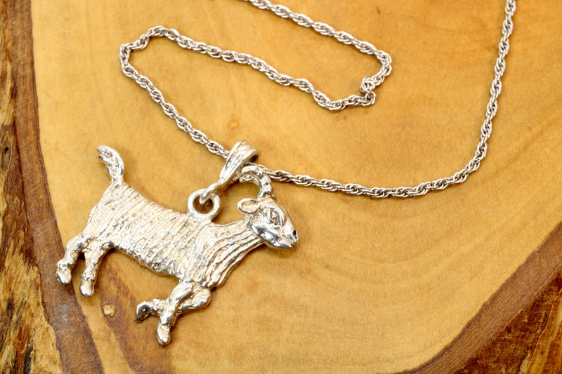 Large G.O.A.T. goat Necklace made in 925 Sterling Silver for him or her