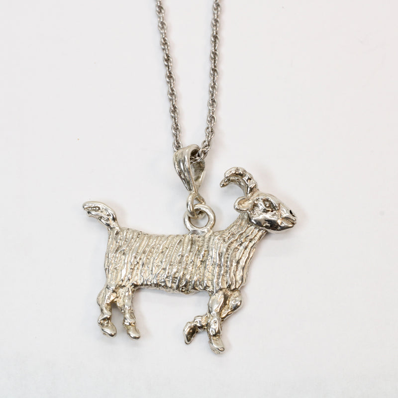 Large G.O.A.T. goat Necklace made in 925 Sterling Silver for him or her
