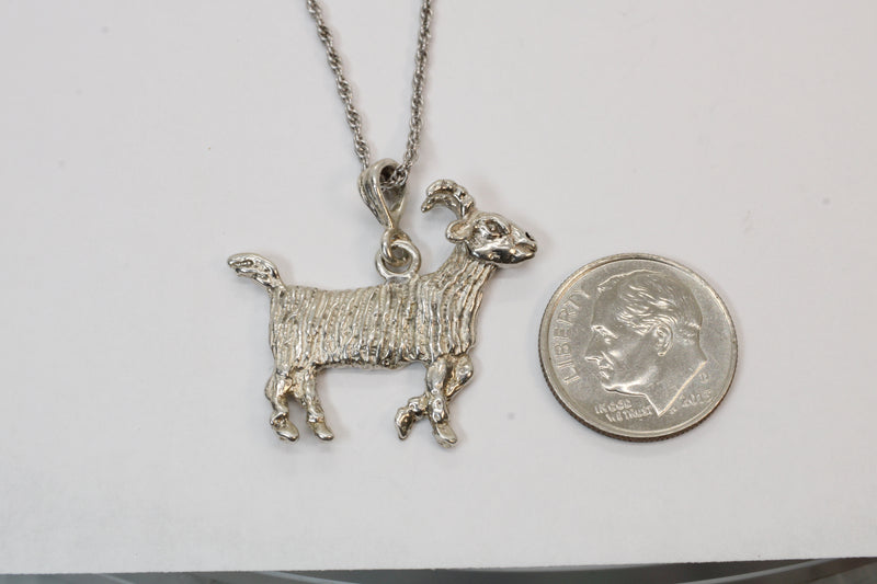 Large G.O.A.T. goat Necklace made in 925 Sterling Silver for him or her