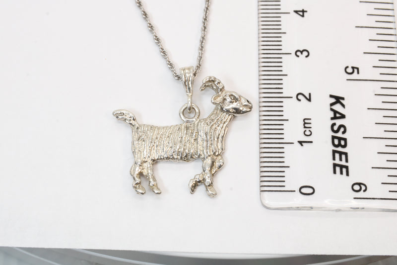 Large G.O.A.T. goat Necklace made in 925 Sterling Silver for him or her