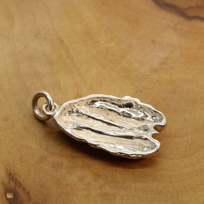 Large Silver Pecan Necklace made in 925 Sterling Silver for him or her