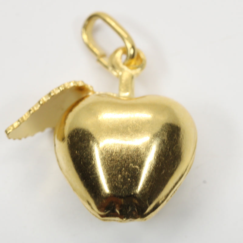 Large Gold Apple Necklace for him or her made in 14kt gold vermeil