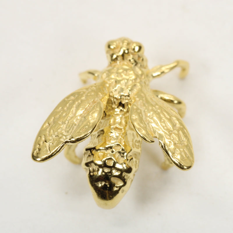 Honeybee Pin or Tie Tack in Actual Size made in 14kt gold vermeil