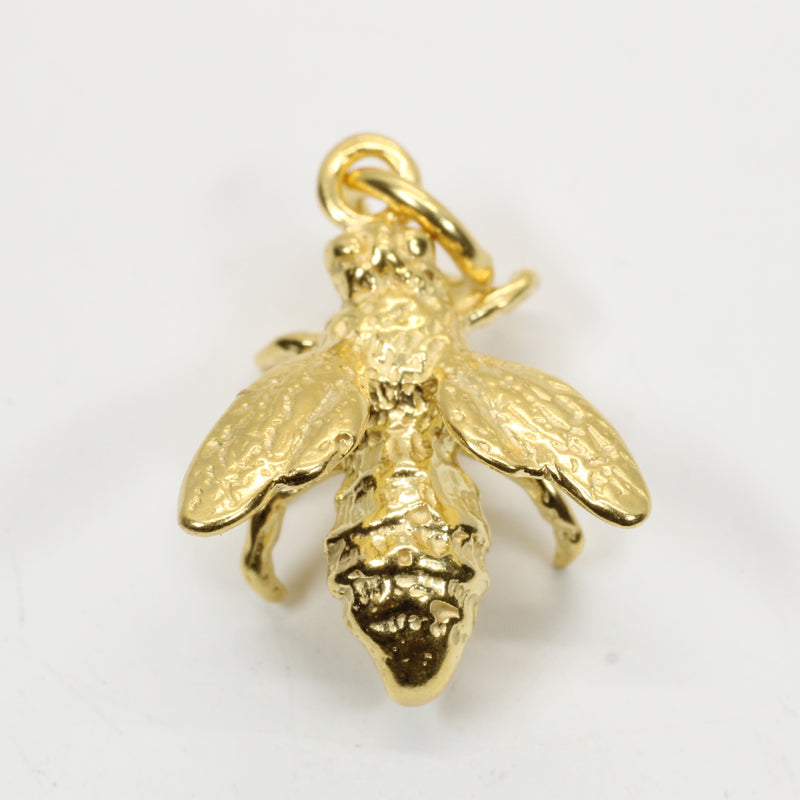 Honeybee Necklace in Actual Size made in 14kt gold vermeil for a beekeeper