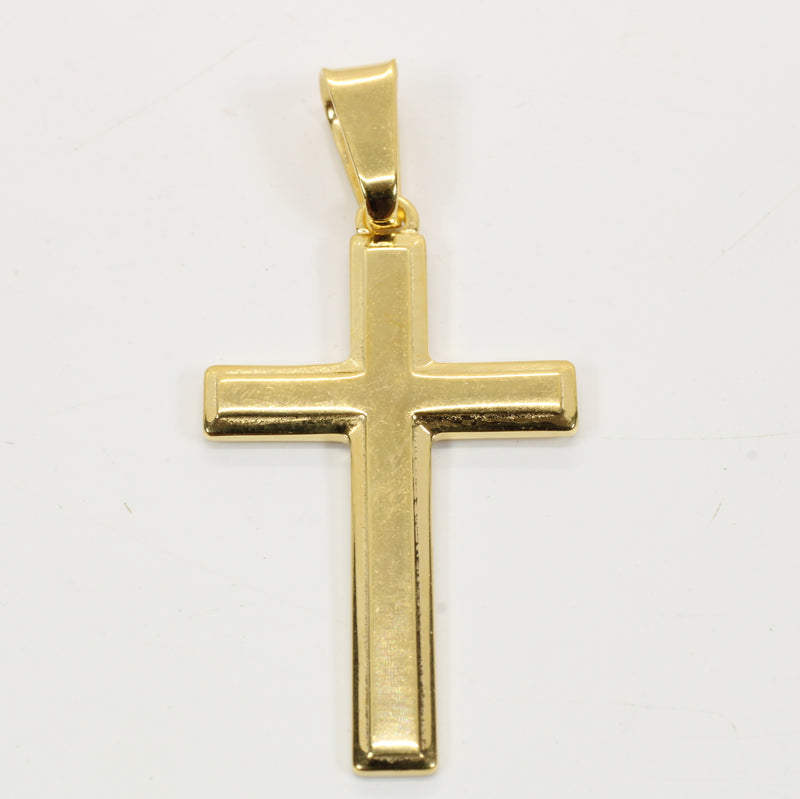 Large Gold Cross Necklace for him or her made in 14kt gold vermeil, CR 203