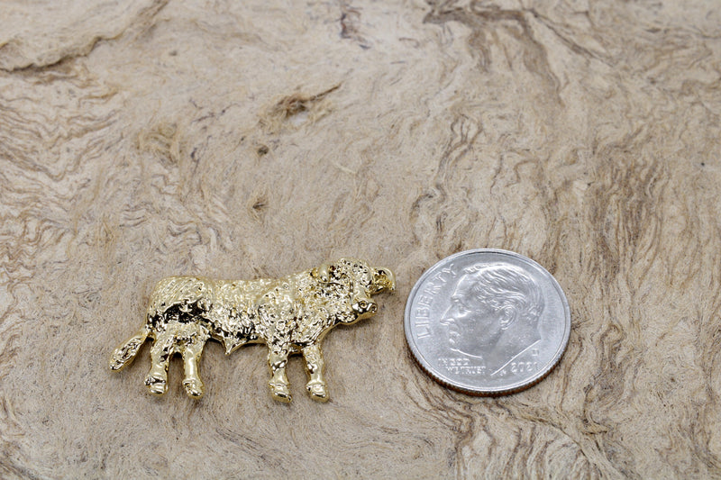 Show Hereford Bull Tie Tack or Pin in 14kt Gold Vermeil for Him