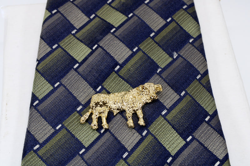 Show Hereford Bull Tie Tack or Pin in 14kt Gold Vermeil for Him