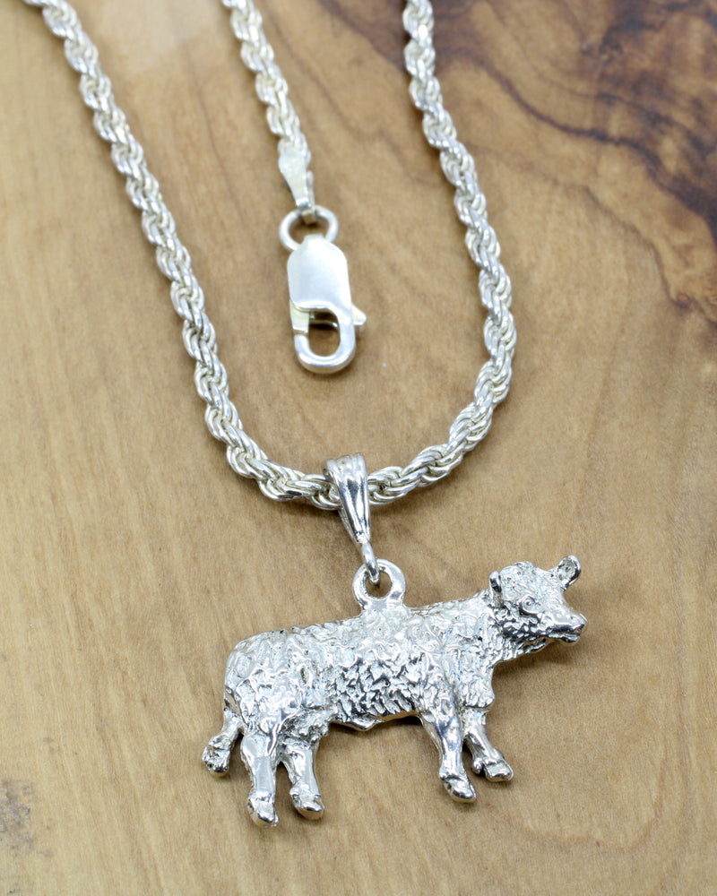 Large Show Hereford or Charolais Cow Necklace for Him or Her