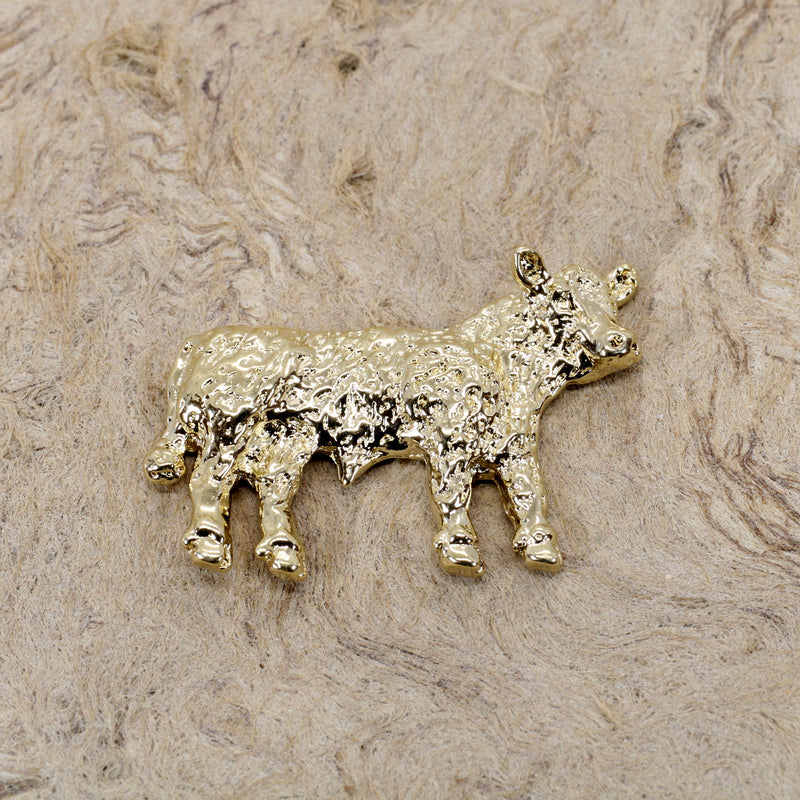 Show Hereford Steer Tie Tack or Pin in 14kt Gold Vermeil for Him or Her