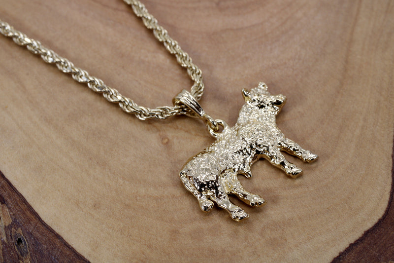 Large Show Hereford Steer Necklace in 14kt Gold Vermeil for Him or Her