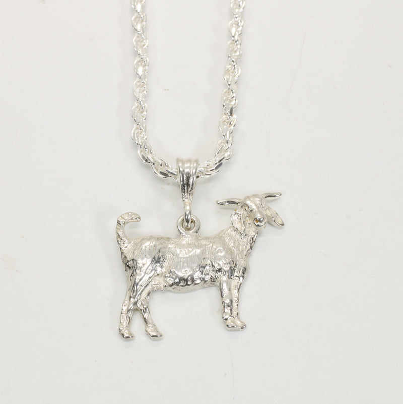 Large Silver Boer Goat Necklace for Her Made In 925 Sterling Silver