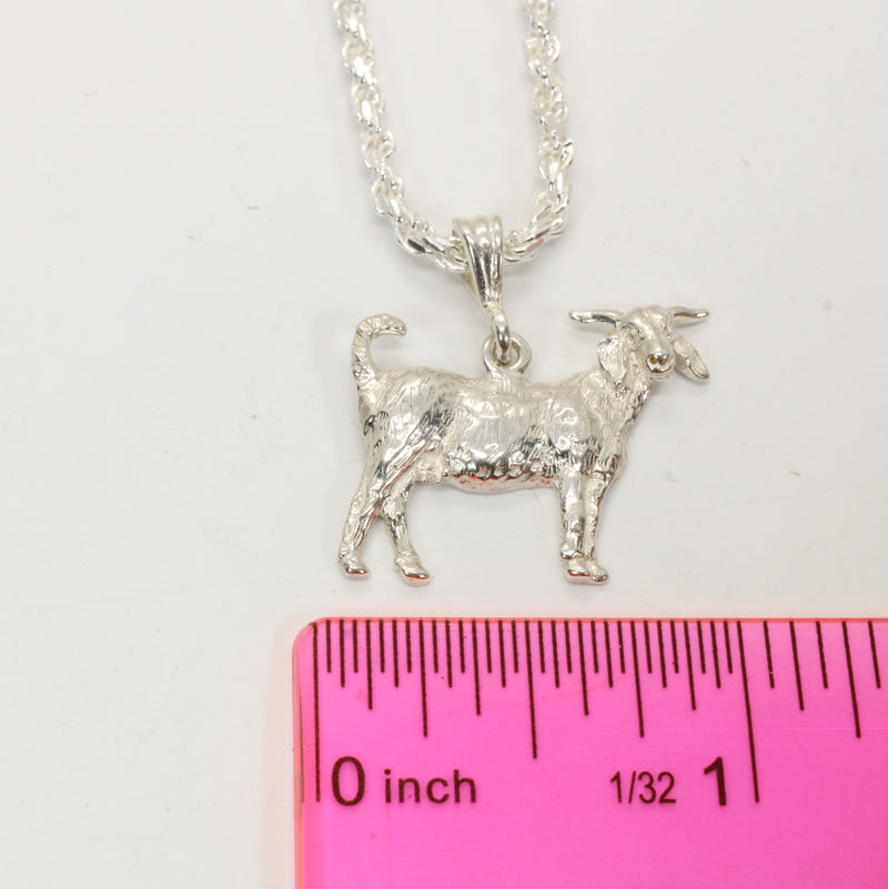 Large Silver Boer Goat Necklace for Her Made In 925 Sterling Silver