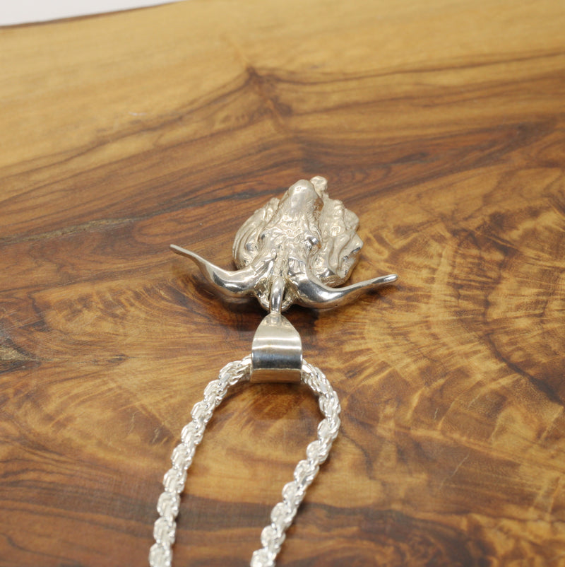 Large G.O.A.T. goat Head Necklace made in 925 Sterling Silver for him or her