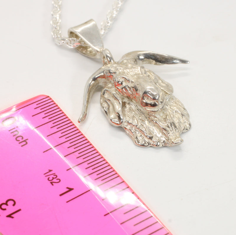 Large G.O.A.T. goat Head Necklace made in 925 Sterling Silver for him or her