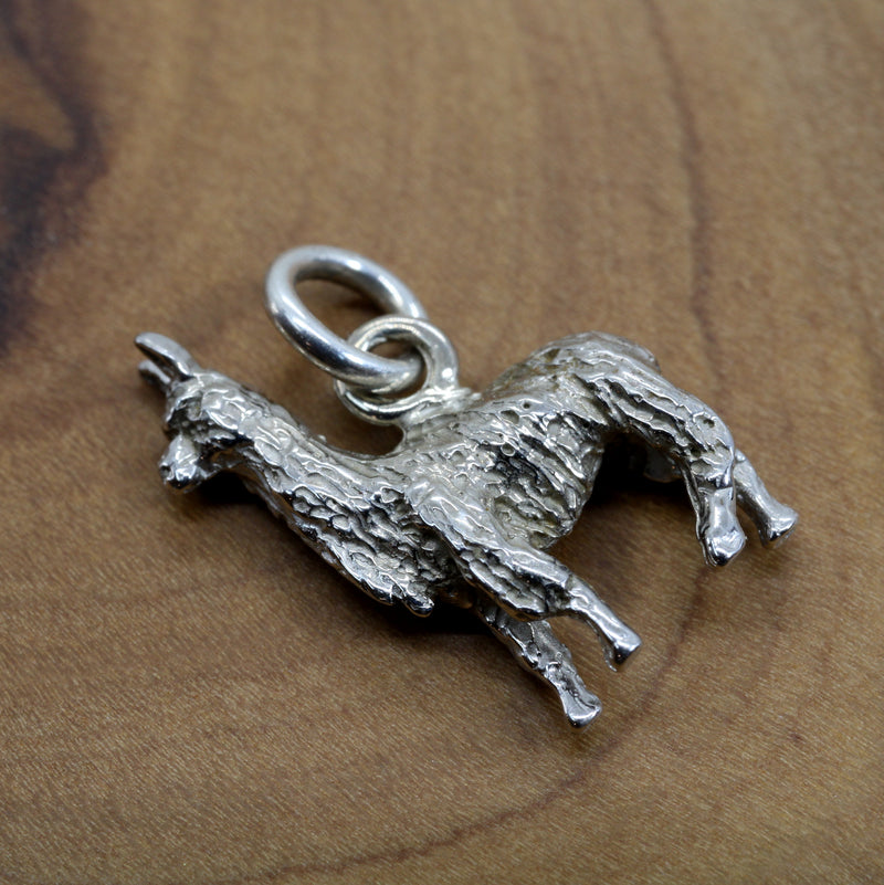 White Gold Llama Charm in small size for her made in 14kt white gold