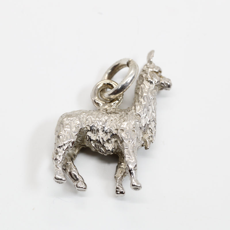 White Gold Llama Charm in small size for her made in 14kt white gold