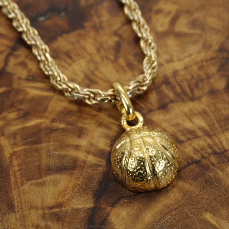 Gold Basketball Necklace in Medium Size made in 14kt gold vermeil
