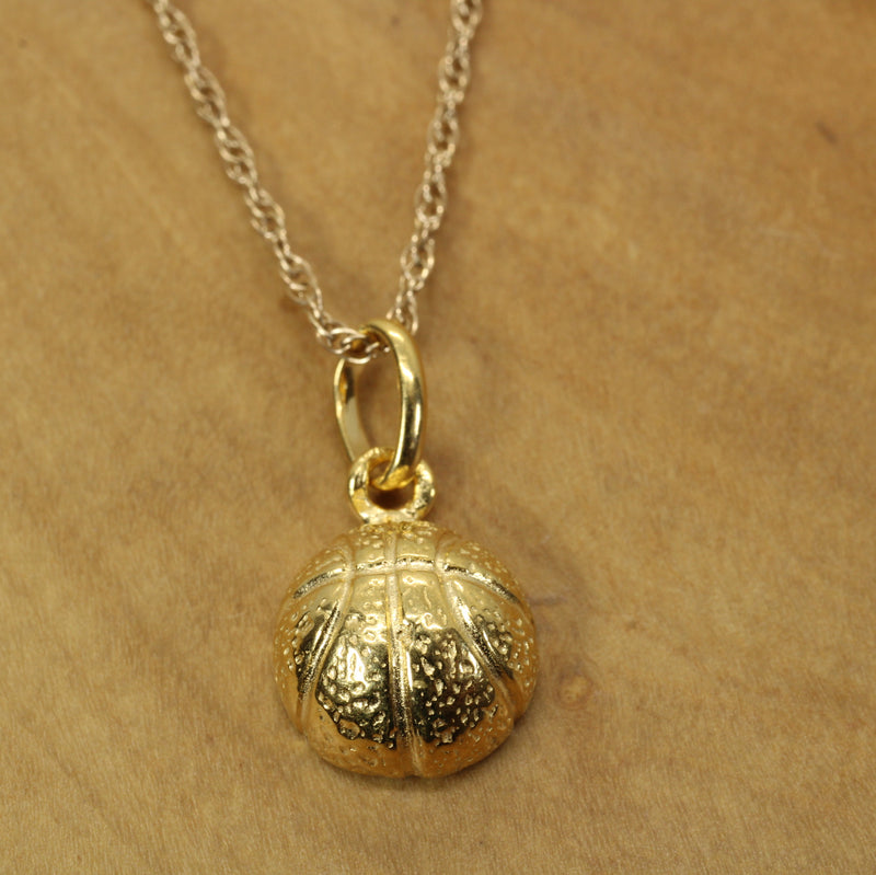Gold Basketball Necklace in Medium Size made in 14kt gold vermeil
