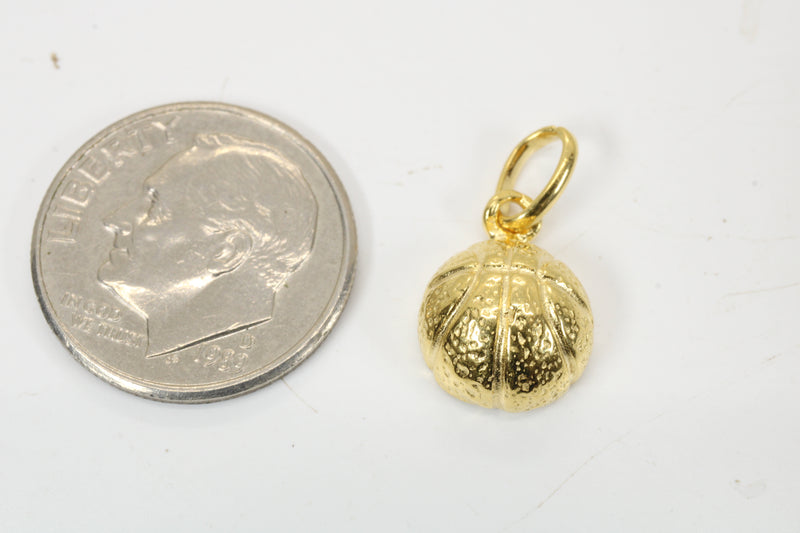 Gold Basketball Necklace in Medium Size made in 14kt gold vermeil