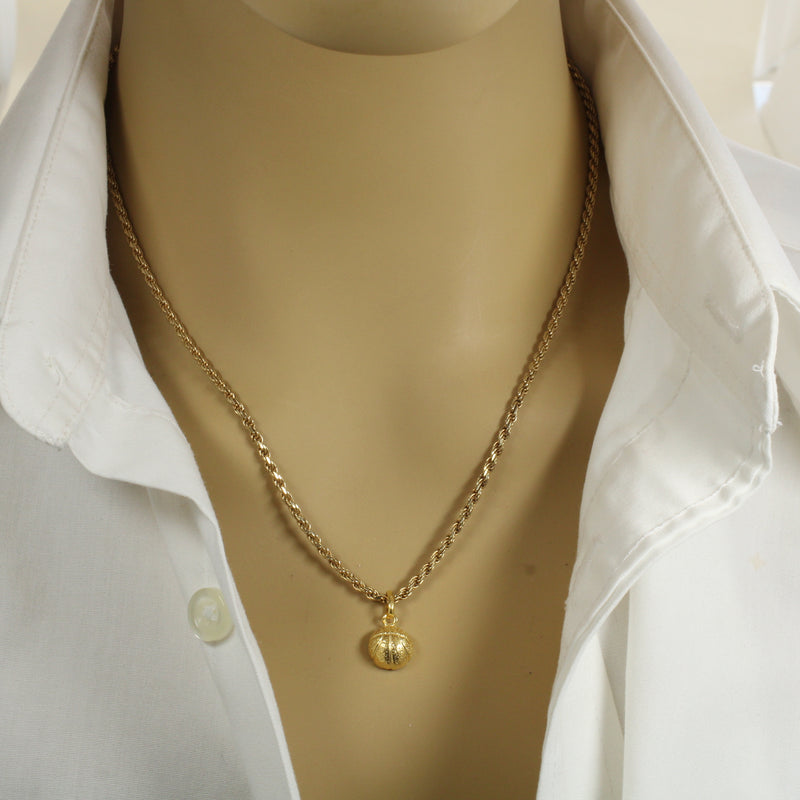 Gold Basketball Necklace in Medium Size made in 14kt gold vermeil