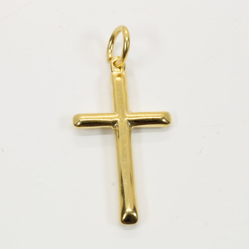 Medium Gold Cross Necklace for him or her made in 14kt gold vermeil, CR 202