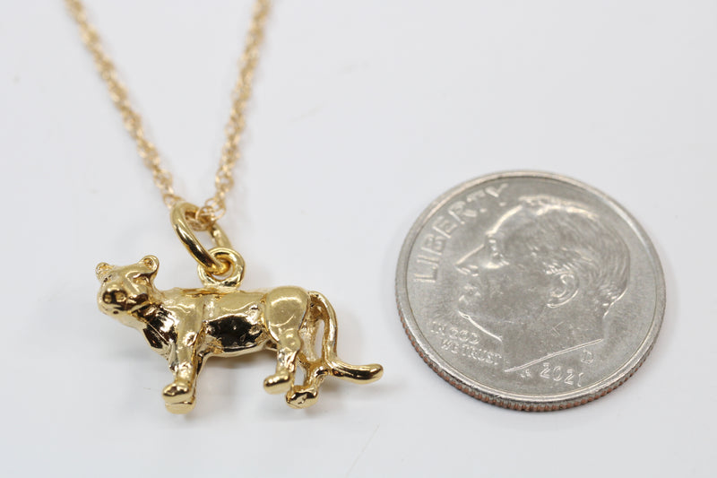 Cougar or Mountain Lion Necklace made in 14kt Gold Vermeil