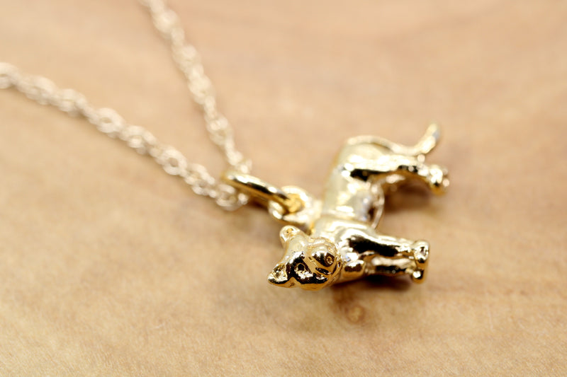 Cougar or Mountain Lion Necklace made in 14kt Gold Vermeil