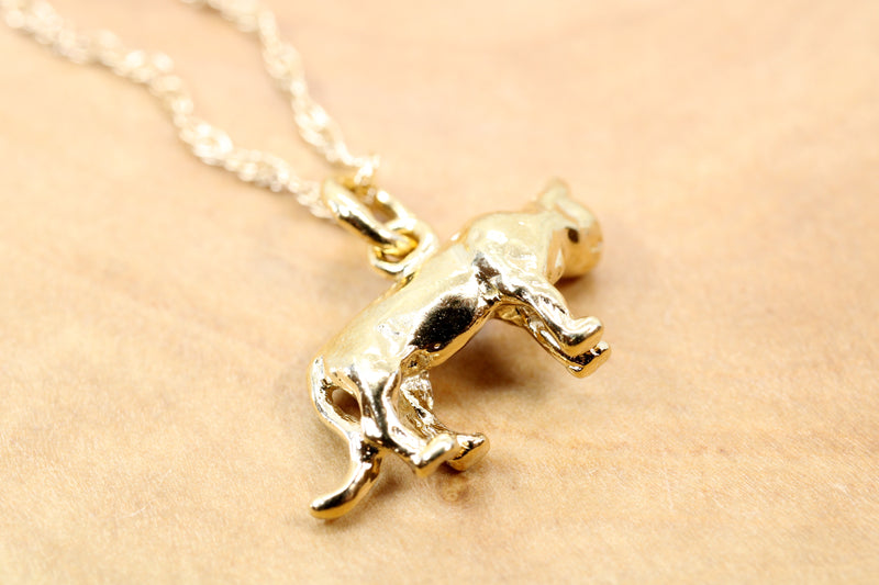 Cougar or Mountain Lion Necklace made in 14kt Gold Vermeil