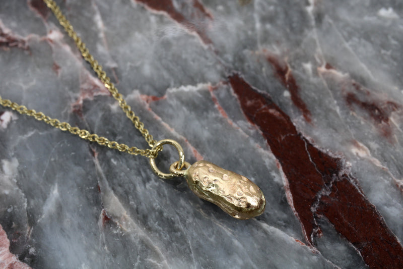Gold Russet Potato Pendant Necklace for her made in Solid 14kt Gold