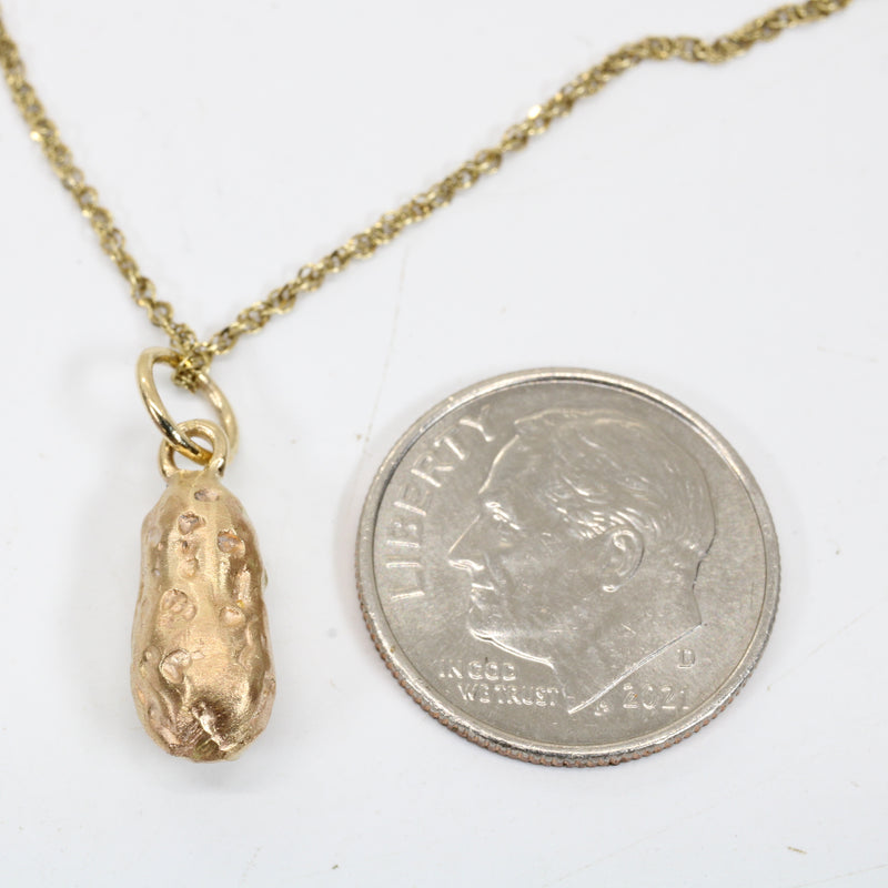 Gold Russet Potato Pendant Necklace for her made in Solid 14kt Gold