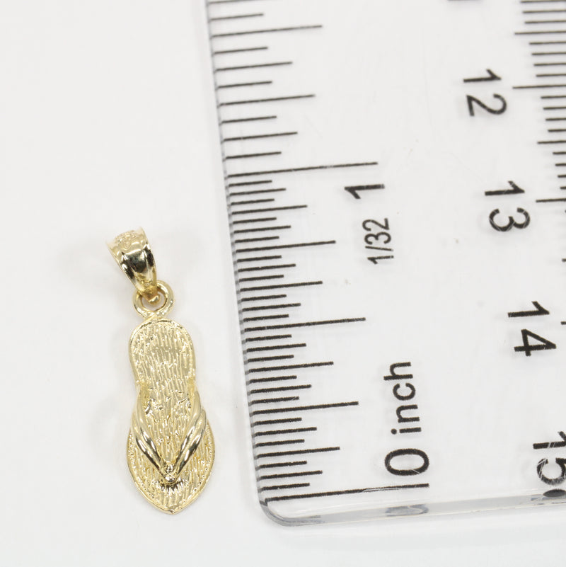 Gold Flip Flop Beach Sandal Necklace for her made in Real 14kt gold