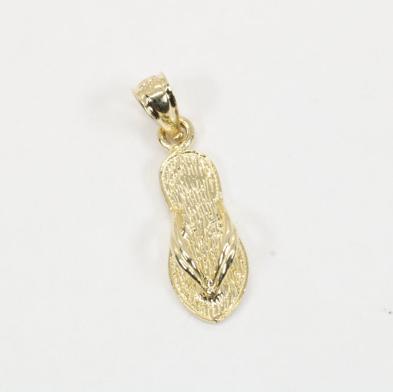 Gold Flip Flop Beach Sandal Necklace for her made in Real 14kt gold