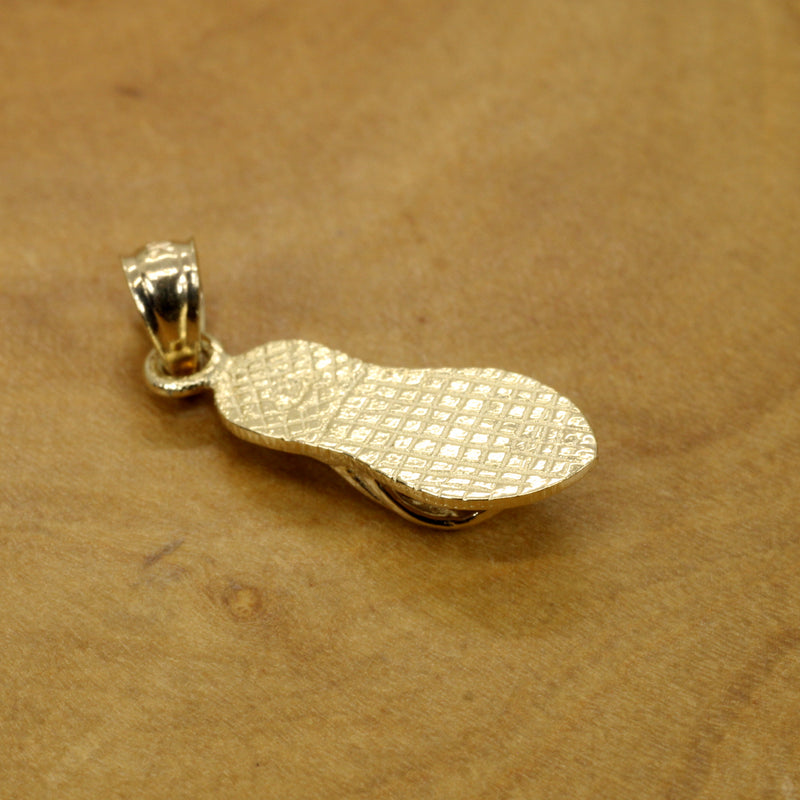 Gold Flip Flop Beach Sandal Necklace for her made in Real 14kt gold