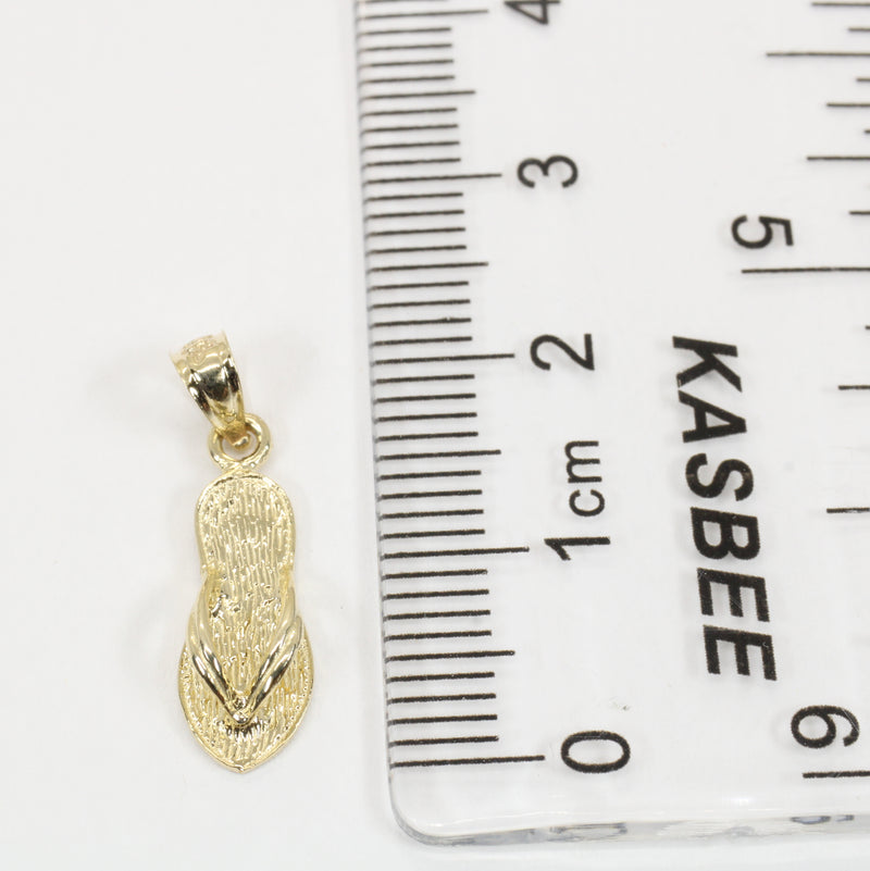 Gold Flip Flop Beach Sandal Necklace for her made in Real 14kt gold