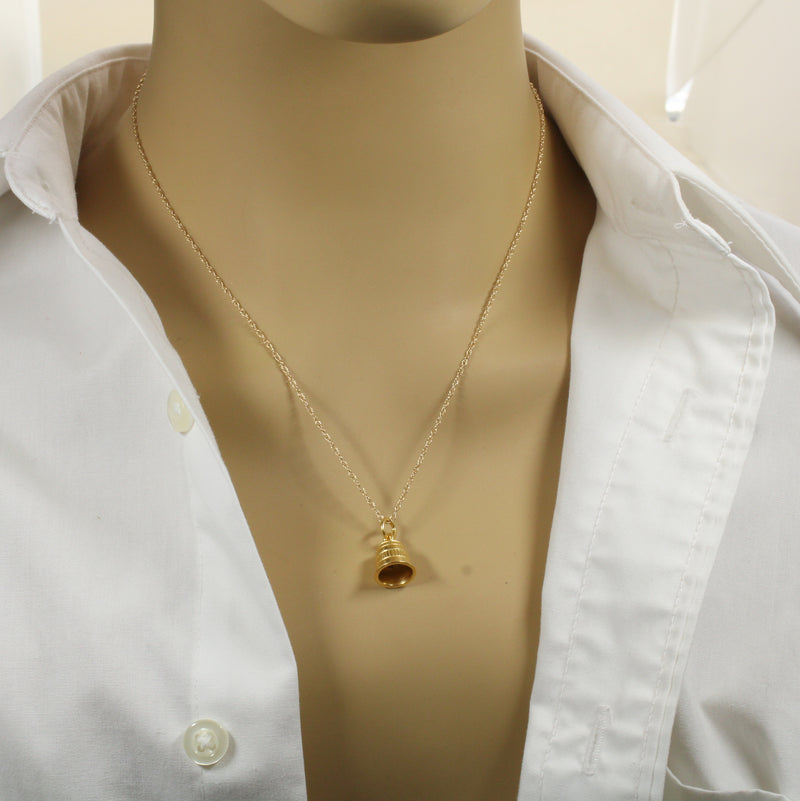 Gold Sewing Thimble Necklace for her made in 14kt gold vermeil