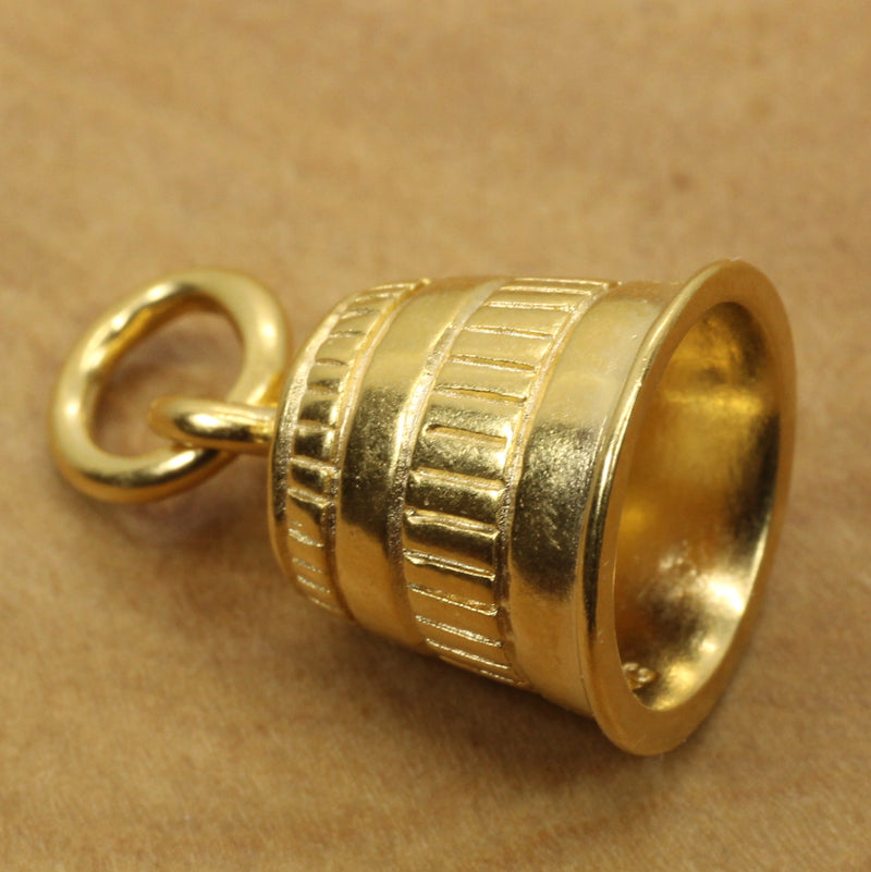 Gold Sewing Thimble Necklace for her made in 14kt gold vermeil