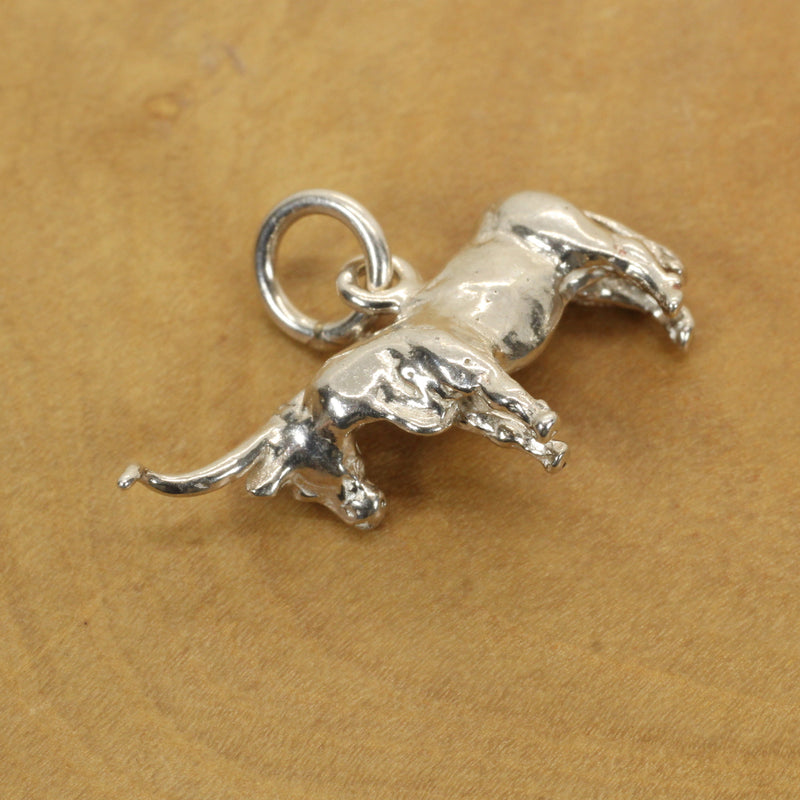 Silver Texas Longhorn Steer Charm made in 925 Sterling Silver