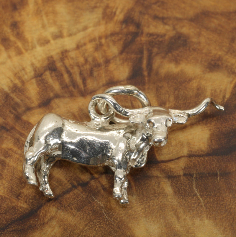 Longhorn Necklace with a 925 Sterling Silver 3-D Longhorn Charm