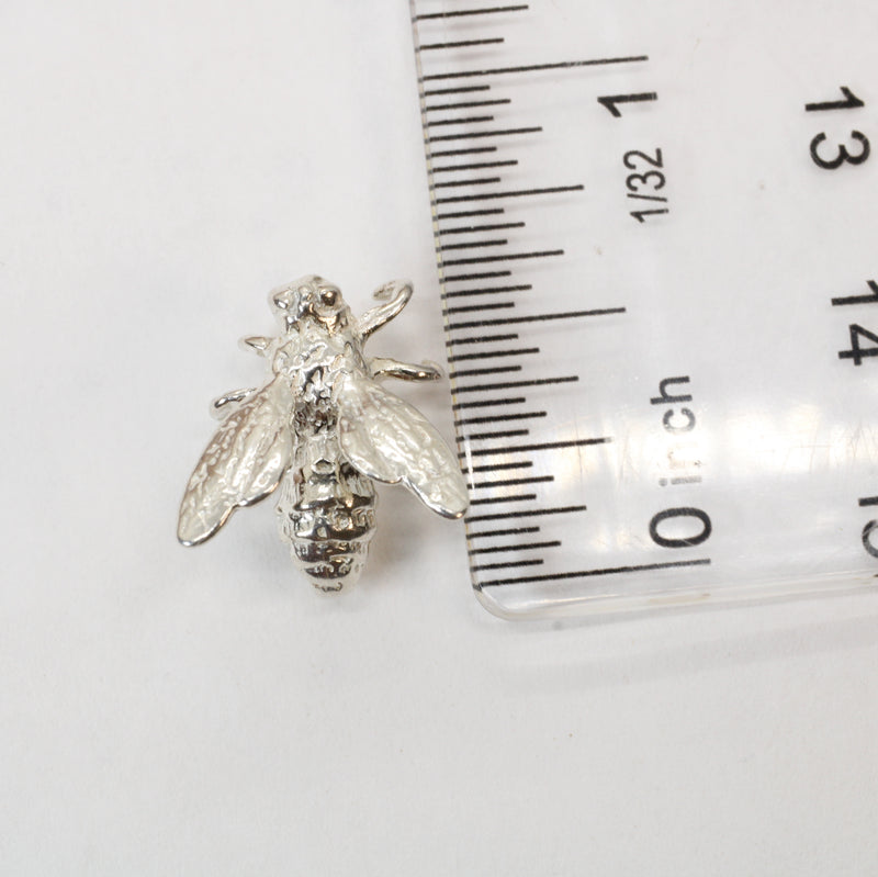 Honeybee Pin or Tie Tack in Actual Size made in 925 Sterling Silver