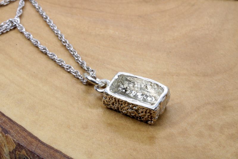 Silver Alfalfa Hay Bale Necklace or charm made in 925 Sterling Silver